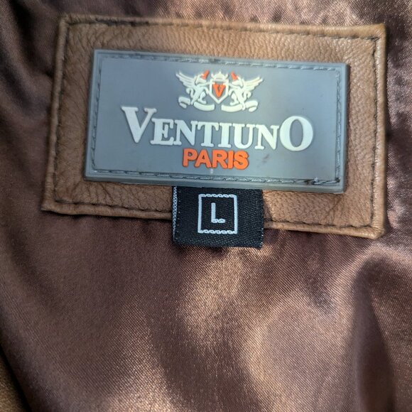 VentiUno Brown Men's Leather Jacket, Size M - Picture 3 of 16